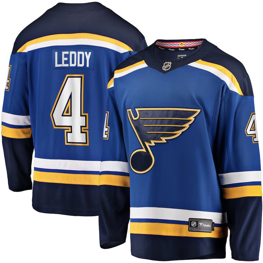 Men St. Louis Blues #4 Nick Leddy Fanatics Branded Blue Home Breakaway Player NHL Jersey